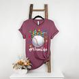 Messy Ball Puzzle Baseball Mom Life Autism Awareness Month Women's Heather T-Shirt Heather Maroon