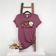 Peace Love Baseball Mom Leopard Print Cheetah Pattern Women's Heather T-Shirt Heather Maroon
