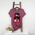 Peru Baseball Mom Messy Bun Women's Heather T-Shirt Heather Maroon Peru Baseball Mom Messy Bun Women's Heather T-Shirt Heather Maroon