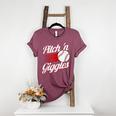 Pitch 'n Giggles Baseball Player Women Baseball Mom Women's Heather T-Shirt Heather Maroon Pitch 'n Giggles Baseball Player Women Baseball Mom Women's Heather T-Shirt Heather Maroon