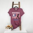 Proud Baseball MOM USA American Flag Family Game Day Women's Heather T-Shirt Heather Maroon Proud Baseball MOM USA American Flag Family Game Day Women's Heather T-Shirt Heather Maroon