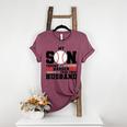 My Son Throws Harder Than Your Husband Baseball Mom Women's Heather T-Shirt Heather Maroon