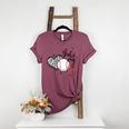 That's My Boy Leopard Heart Baseball Mom Premium Women's Heather T-Shirt Heather Maroon
