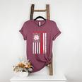 Vintage Baseball Flag Women Baseball Mom Women's Heather T-Shirt Heather Maroon
