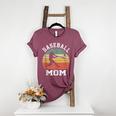 Vintage Baseball Mom Baseball Lover Women's Heather T-Shirt Heather Maroon
