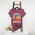 Vintage Baseball Mom Mom Baseball Lover Women's Heather T-Shirt Heather Maroon