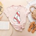 4 Laces 4th Birthday Boy Four Years Baseball Mom T-Shirt Women's Heather T-Shirt Heather Peach
