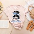 Argentina Baseball Mom Messy Bun Women's Heather T-Shirt Heather Peach