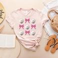 Baseball Boys Girls Baseball Mom Tee Pink Bow Baseball Women's Heather T-Shirt Heather Peach Baseball Boys Girls Baseball Mom Tee Pink Bow Baseball Women's Heather T-Shirt Heather Peach