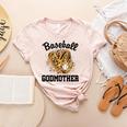 Baseball Godmother Leopard Heart Baseball Mom Game Day Women's Heather T-Shirt Heather Peach