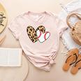 Baseball Heart Leopard Heart Sport Baseball Mom Women's Heather T-Shirt Heather Peach Baseball Heart Leopard Heart Sport Baseball Mom Women's Heather T-Shirt Heather Peach