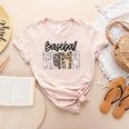 Baseball Mama Coquette Mother's Day Baseball Mom Vintage Women's Heather T-Shirt Heather Peach