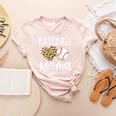 Baseball Mama For Baseball Mom Leopard Game Day Women's Heather T-Shirt Heather Peach Baseball Mama For Baseball Mom Leopard Game Day Women's Heather T-Shirt Heather Peach