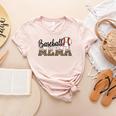 Baseball Mema Women BallPark Mema Baseball Mom Mother's Day Women's Heather T-Shirt Heather Peach
