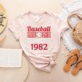 Baseball Mom Since 1982 Women's Heather T-Shirt Heather Peach