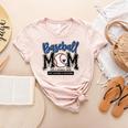 Baseball Mom Blue Varsity Baseball Mama Cute Mother's Day Women's Heather T-Shirt Heather Peach