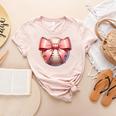 Baseball Mom Coquette Pink Bow Baseball Mom Women's Heather T-Shirt Heather Peach Baseball Mom Coquette Pink Bow Baseball Mom Women's Heather T-Shirt Heather Peach