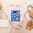 In My Baseball Mom Ear Blue Women's Heather T-Shirt Heather Peach