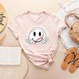 Baseball Mom Era Ball Mom Smile Face Groovy Mother's Day Women's Heather T-Shirt Heather Peach Baseball Mom Era Ball Mom Smile Face Groovy Mother's Day Women's Heather T-Shirt Heather Peach