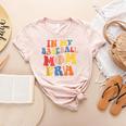 In My Baseball Mom Era Cute Mommy Groovy Women's Heather T-Shirt Heather Peach