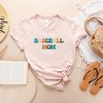 In My Baseball Mom Era Baseball Lover Groovy Vintage Retro Women's Heather T-Shirt Heather Peach