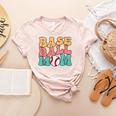 Baseball Mom Groovy Baseball Mom Women's Heather T-Shirt Heather Peach Baseball Mom Groovy Baseball Mom Women's Heather T-Shirt Heather Peach