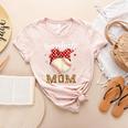 Baseball Mom Headband Leopard Baseball Ball Mother's Day Women's Heather T-Shirt Heather Peach