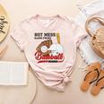 Baseball Mom Hot Mess Always Stressed Baseball Mama Women's Heather T-Shirt Heather Peach