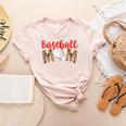 Baseball Mom Leopard Print Cute Mother's Day Sport Lover Women's Heather T-Shirt Heather Peach Baseball Mom Leopard Print Cute Mother's Day Sport Lover Women's Heather T-Shirt Heather Peach