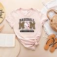 Baseball Mom Leopard Like a Normal But Louder And Prouder Women's Heather T-Shirt Heather Peach