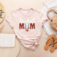 Baseball Mom Leopard Sports Players Mother's Day Women's Heather T-Shirt Heather Peach