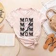 Baseball MOM Lightning Bolt Tshirt Retro Women's Heather T-Shirt Heather Peach