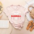 Baseball Mom Loud Proud Quote Game Day Sports Mama Saying Women's Heather T-Shirt Heather Peach