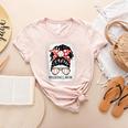 Baseball Mom Messy Bun Hair Player Mom Women's Heather T-Shirt Heather Peach Baseball Mom Messy Bun Hair Player Mom Women's Heather T-Shirt Heather Peach