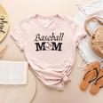 Baseball Mom Mother`s Day Women's Heather T-Shirt Heather Peach