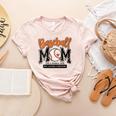 Baseball Mom Orange Varsity Baseball Mama Cute Mother's Day Women's Heather T-Shirt Heather Peach