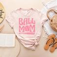 Baseball Mom Pride Heart And Bat Love Game Day Women's Heather T-Shirt Heather Peach Baseball Mom Pride Heart And Bat Love Game Day Women's Heather T-Shirt Heather Peach