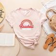 Baseball Mom Rainbow Great Team Mom Premium Women's Heather T-Shirt Heather Peach