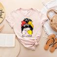 Baseball Mom Softball Mom Of Both Messy Bun Mother's Day Women's Heather T-Shirt Heather Peach Baseball Mom Softball Mom Of Both Messy Bun Mother's Day Women's Heather T-Shirt Heather Peach