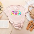 Baseball Mom Squad Tie Dye Cute Ball Mom Women's Heather T-Shirt Heather Peach