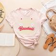 Baseball Mom Stressed Blessed And Baseball Obsessed Premium Women's Heather T-Shirt Heather Peach