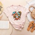Baseball Mom Valentine Leopard Heart Softball Mother's Day Women's Heather T-Shirt Heather Peach Baseball Mom Valentine Leopard Heart Softball Mother's Day Women's Heather T-Shirt Heather Peach