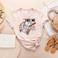 Baseball Moms Cute Take Me To The Ballpark Sports Athletic Women's Heather T-Shirt Heather Peach