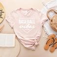 Baseball Vibes Baseball Mom Life Women Baseball Vibes Women's Heather T-Shirt Heather Peach