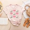 Baseballs And Bows Coquette Baseball Mom Baseball Coach Girl Women's Heather T-Shirt Heather Peach Baseballs And Bows Coquette Baseball Mom Baseball Coach Girl Women's Heather T-Shirt Heather Peach