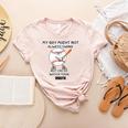 My Boy Might Not Always Swing Humors Baseball Mom Women's Heather T-Shirt Heather Peach