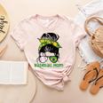 Brazil Baseball Mom Messy Bun Women's Heather T-Shirt Heather Peach