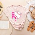 Breast Cancer Awareness Baseball Mom Women's Heather T-Shirt Heather Peach Breast Cancer Awareness Baseball Mom Women's Heather T-Shirt Heather Peach