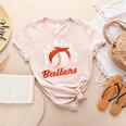 Busy Raising Ballers Baseball Mom Sons Women's Heather T-Shirt Heather Peach Busy Raising Ballers Baseball Mom Sons Women's Heather T-Shirt Heather Peach