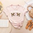 Catcher Mom Baseball Mom Leopard Game Day Women's Heather T-Shirt Heather Peach Catcher Mom Baseball Mom Leopard Game Day Women's Heather T-Shirt Heather Peach